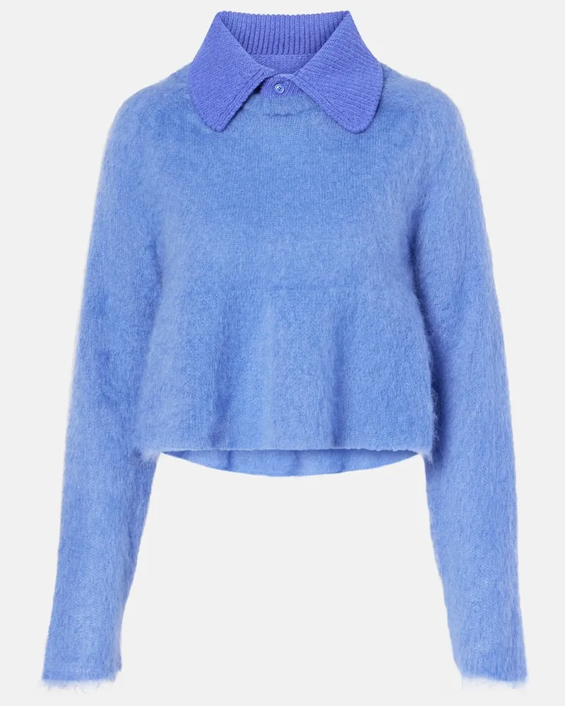 Loewe Pullover aus einem Mohairgemisch Blau