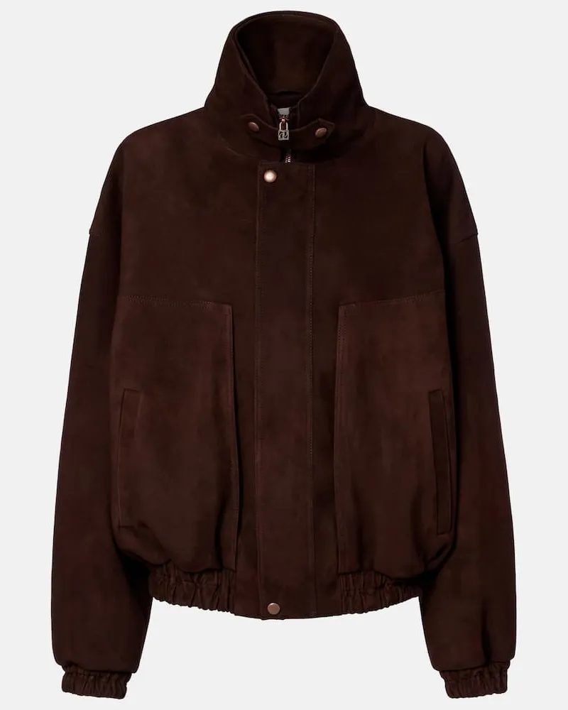 Magda Butrym Jacke aus Veloursleder Braun