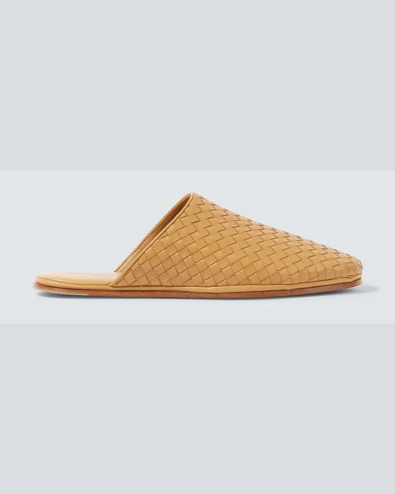 Bottega Veneta Slippers Sunday aus Leder Beige