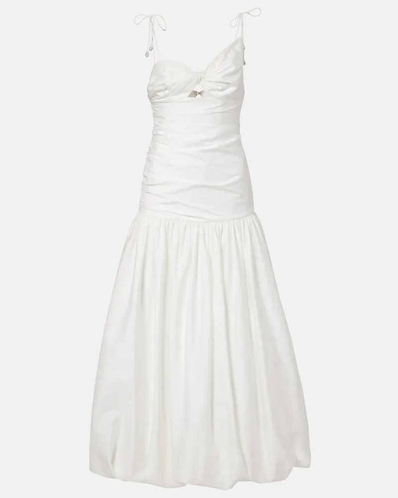 Self-Portrait Midikleid aus einem Baumwollgemisch Weiß