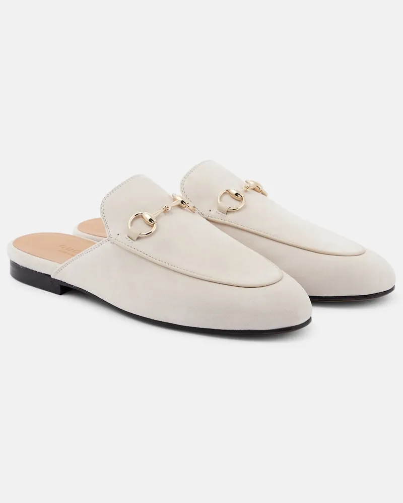 Gucci Slippers Princetown aus Leder Weiß