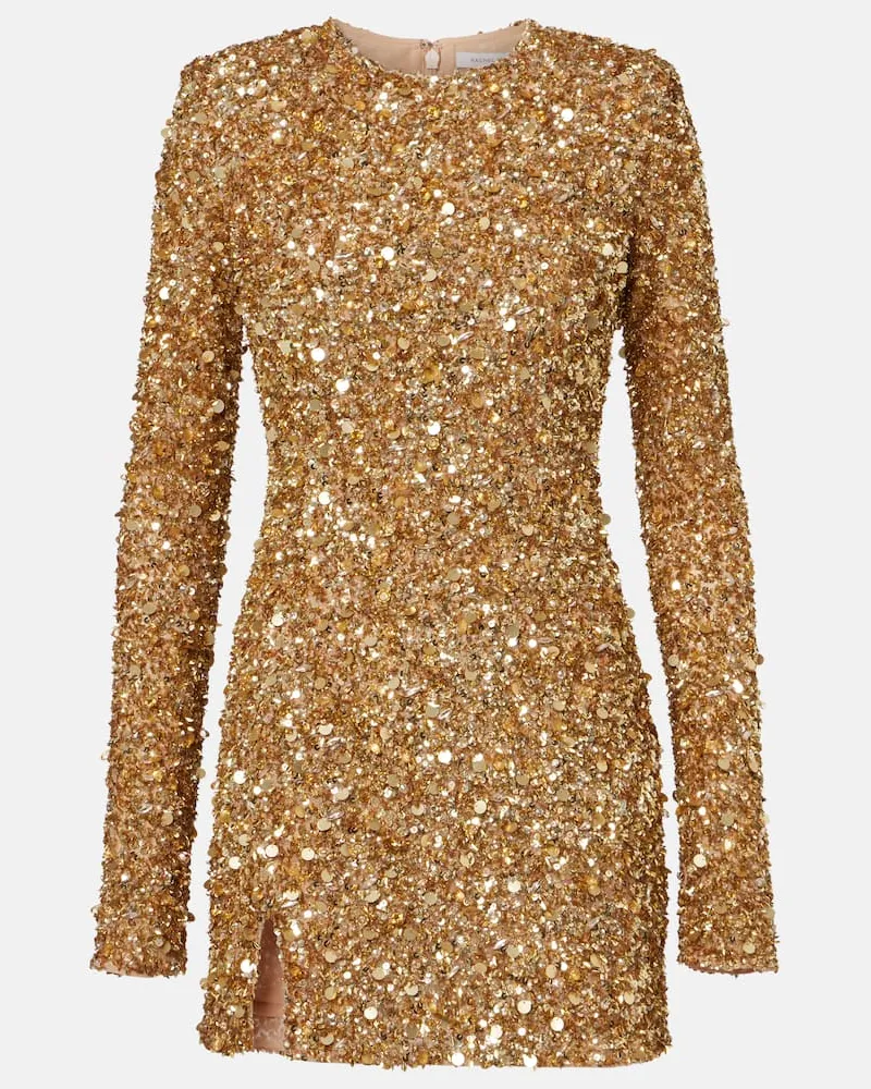 Rachel Gilbert Verziertes Minikleid Phillipe Gold