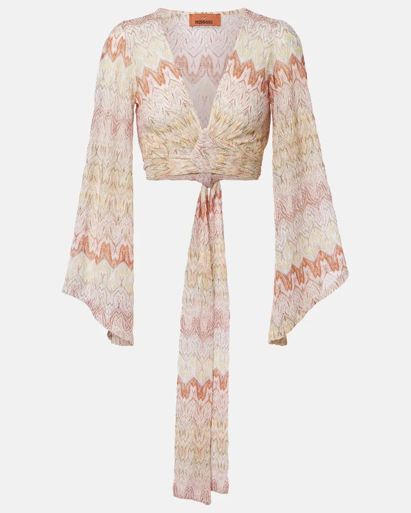 Missoni Cropped-Top aus Häkelstrick Orange