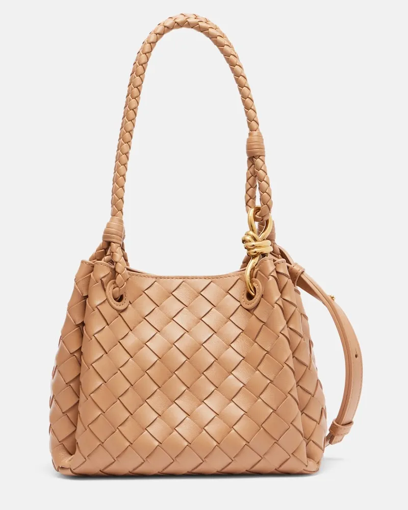 Bottega Veneta Tote Bag Parachute Small aus Leder Beige