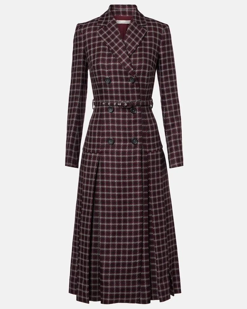 EMILIA WICKSTEAD Midikleid Chaney aus einem Wollgemisch Burgund