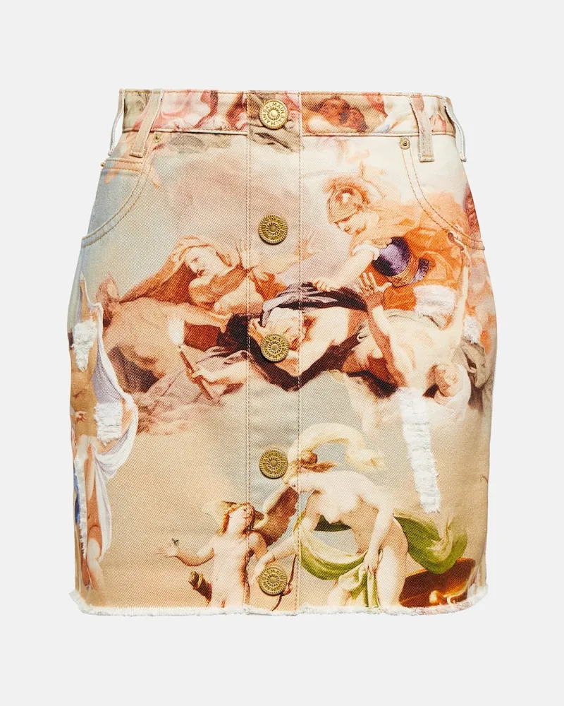 Balmain Minirock Sky aus Denim Multicolor
