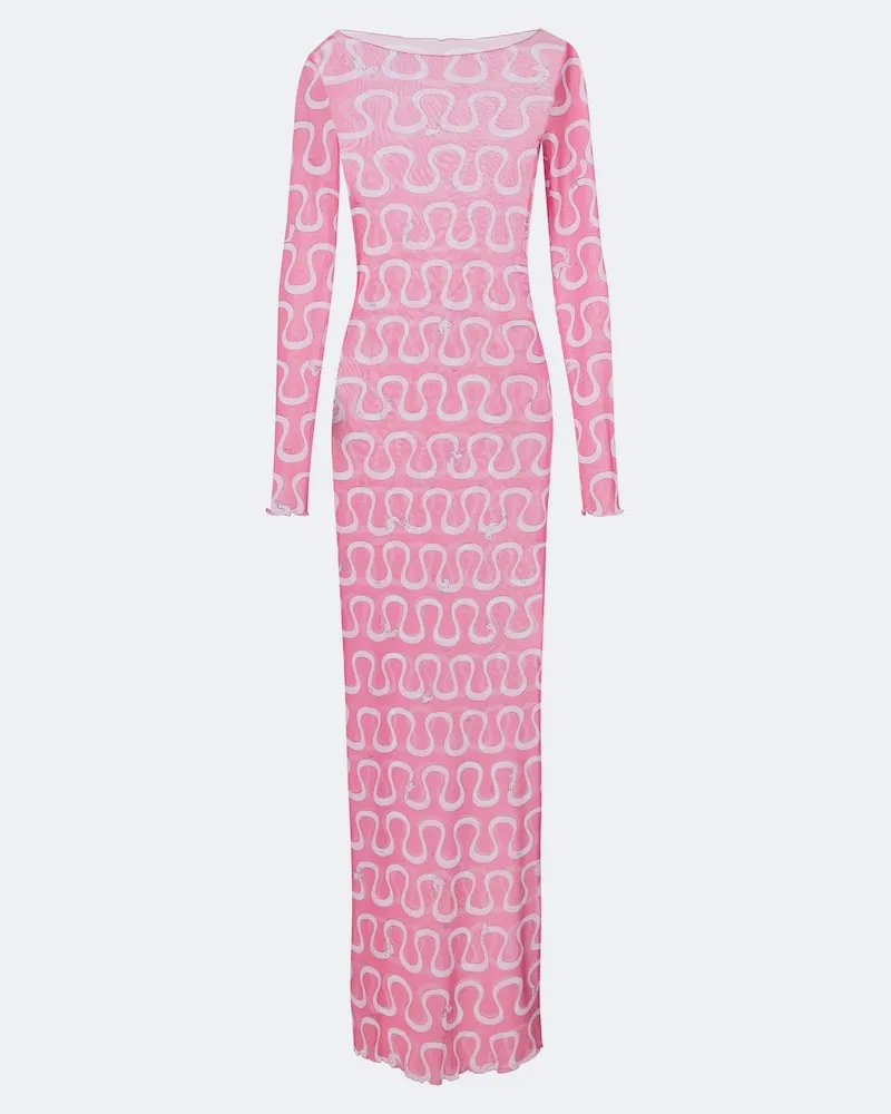Emilio Pucci Maxikleid Onda aus Tüll Rosa