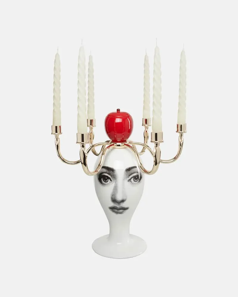 Fornasetti Kerzenständer mit Duftkerze Sul Tardi Multicolor