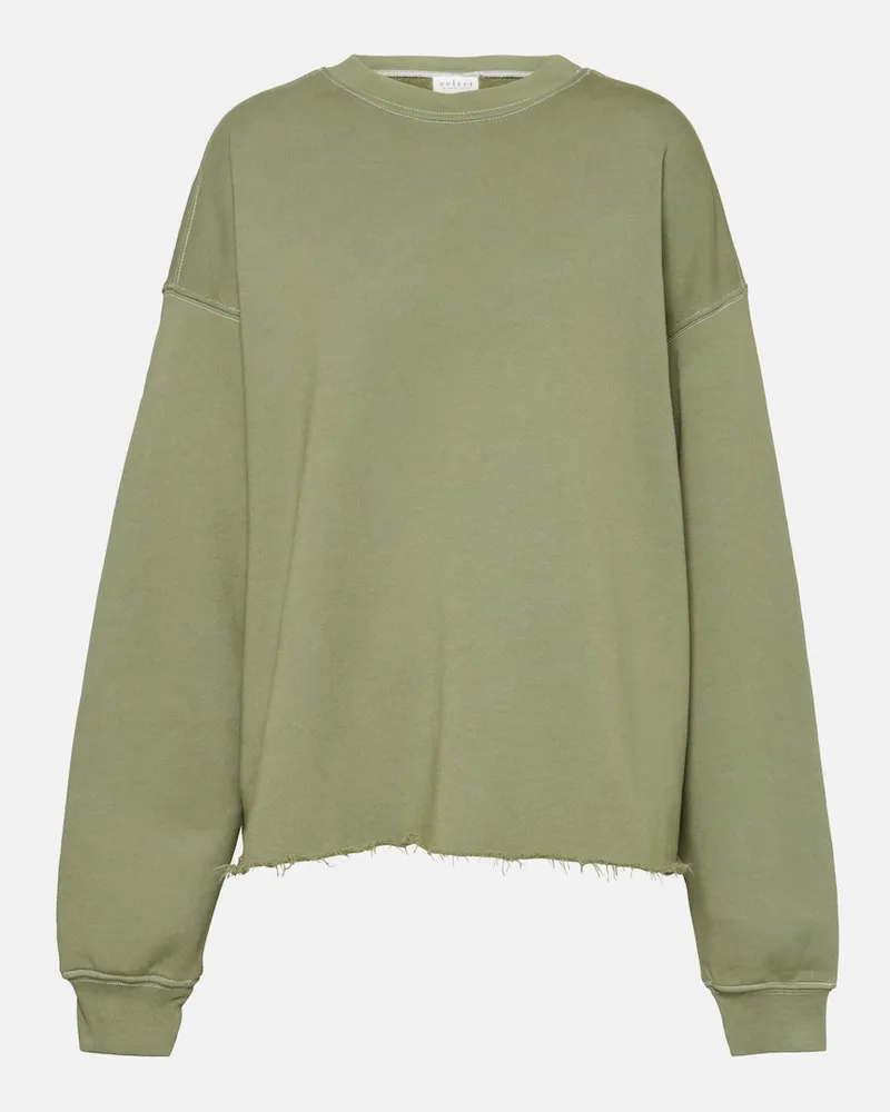 Velvet Sweatshirt Dax aus Baumwolle Grün