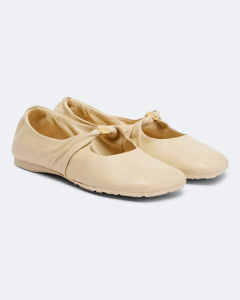 Loewe Mary-Jane-Ballerinas Pebble Soft aus Leder Beige
