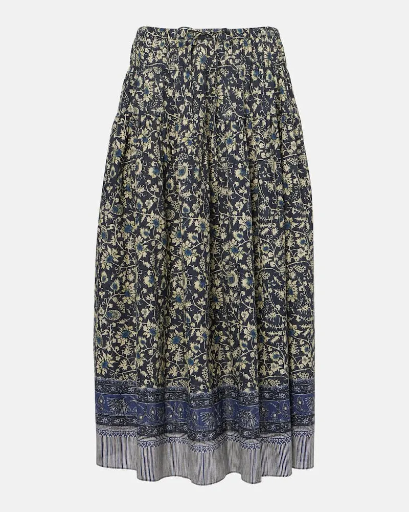 Ulla Johnson Midirock Avia aus einem Baumwollgemisch Blau
