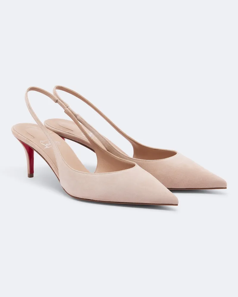 Christian Louboutin Slingback-Pumps Miss Z aus Veloursleder Beige
