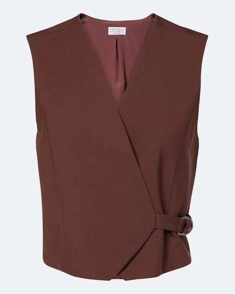 Brunello Cucinelli Weste Monili aus einem Wollgemisch Braun