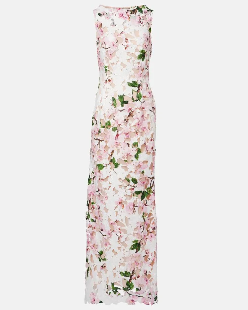 Oscar de la Renta Robe aus Guipure-Spitze Pink