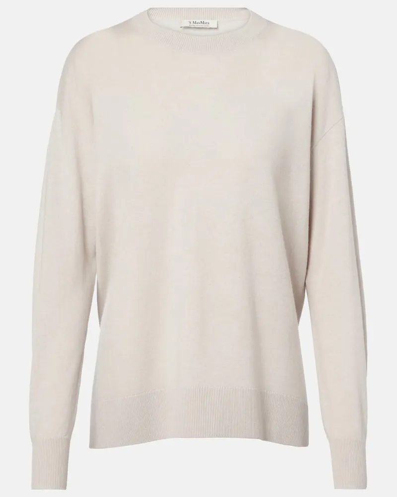Max Mara Pullover Verona aus Wolle Weiß