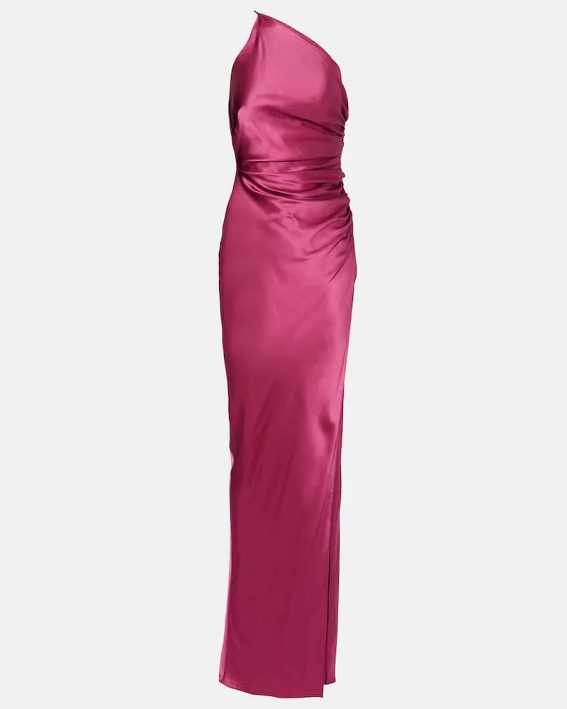 The Sei Asymmetrische Robe aus Seidensatin Pink