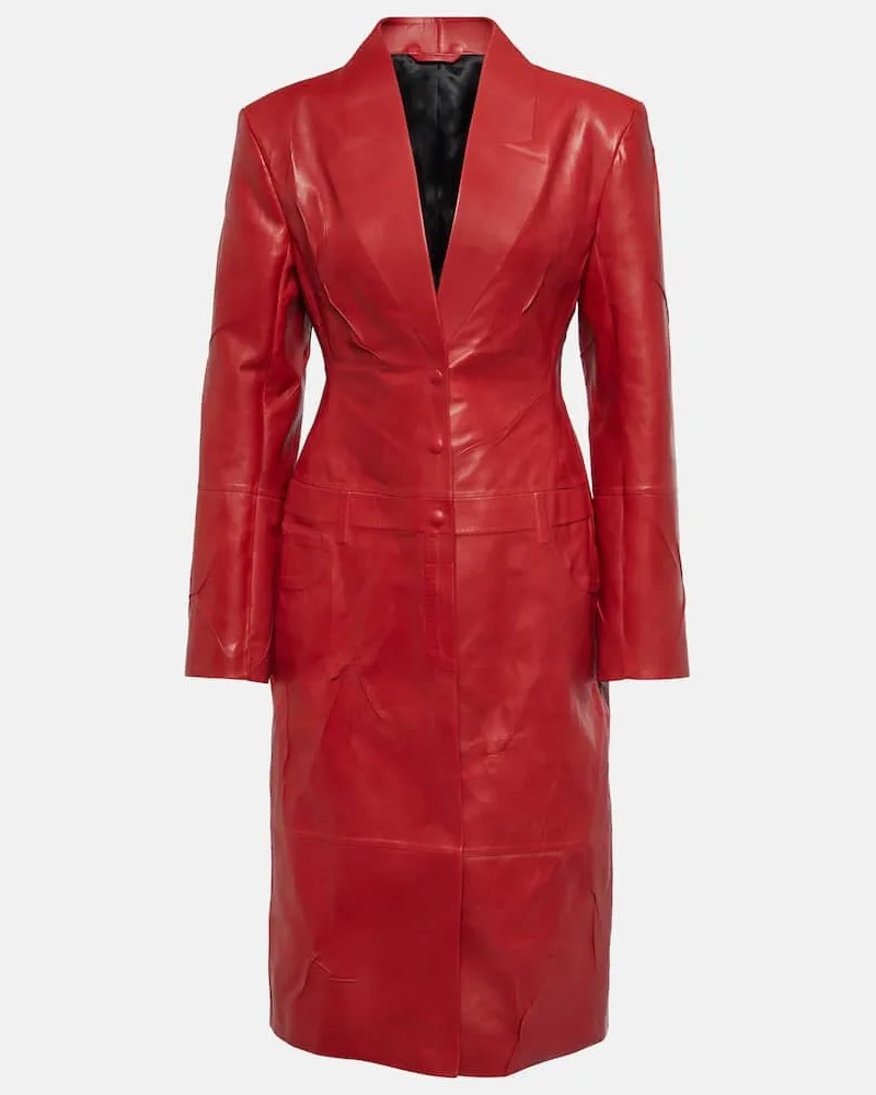 Acne Studios Mantel aus Leder Rot