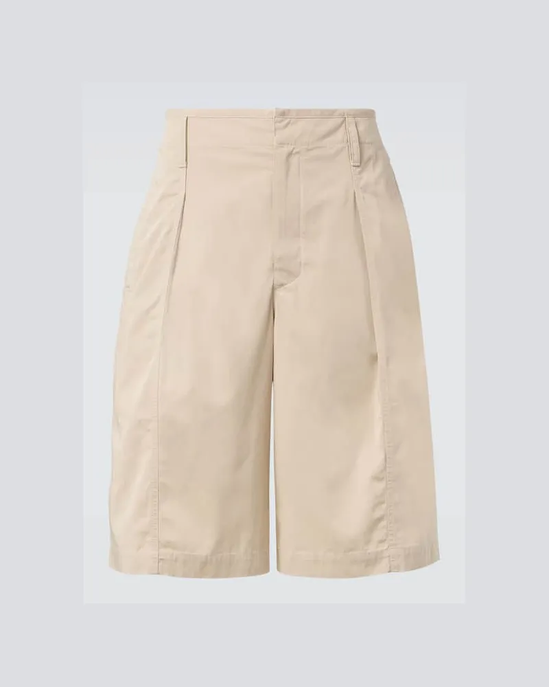 Christophe Lemaire Bermuda-Shorts Maxi aus Baumwoll-Twill Beige