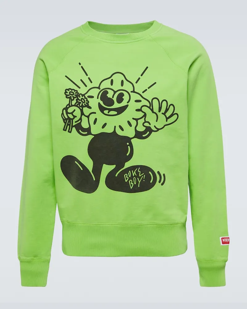 Kenzo Sweatshirt Boke Boy aus Baumwolle Grün