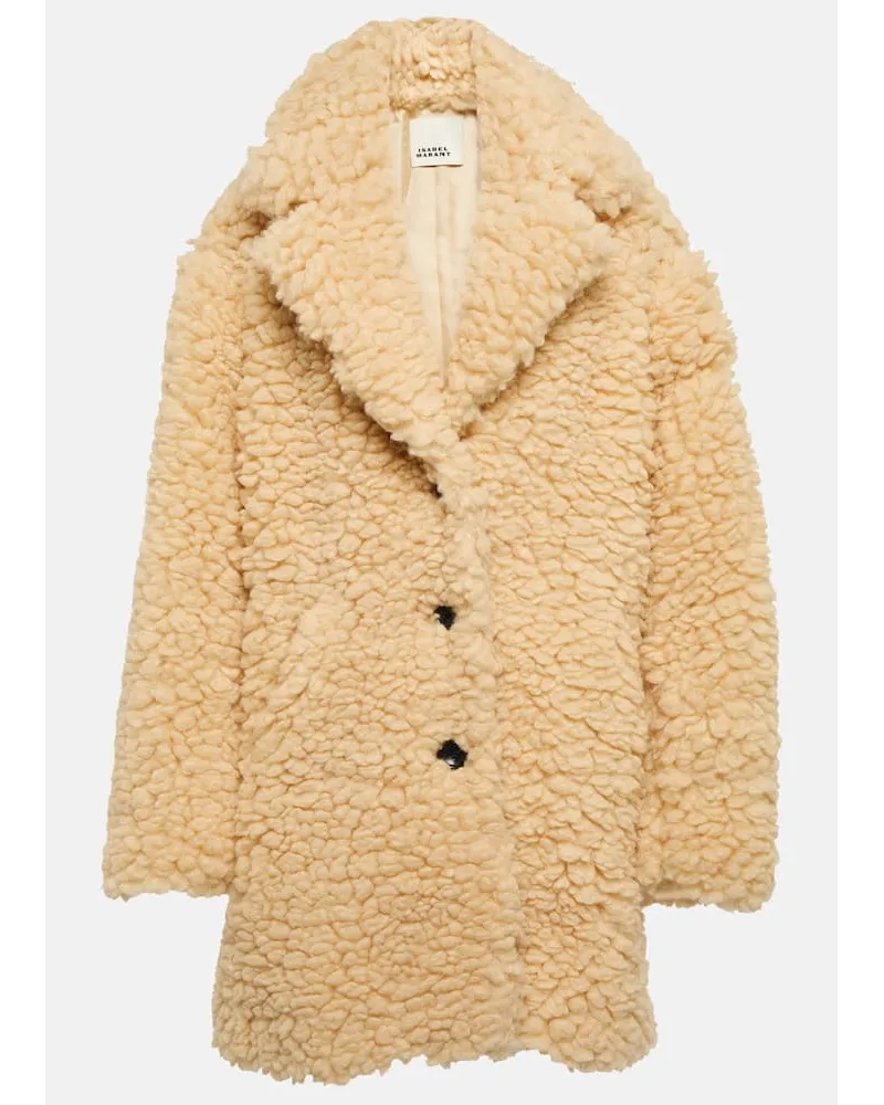 Isabel Marant Mantel Sabrinega aus Faux Shearling Beige