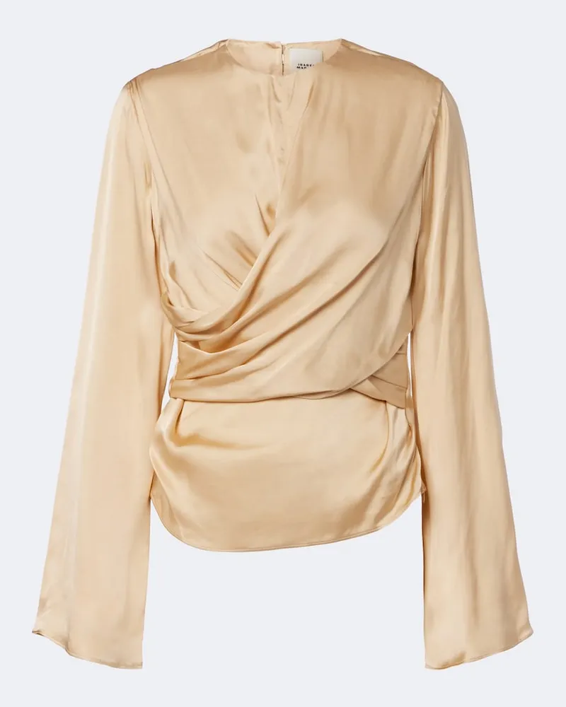 Isabel Marant Top Neame aus Satin Beige