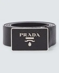 Prada Guertel aus Saffiano-Leder Schwarz