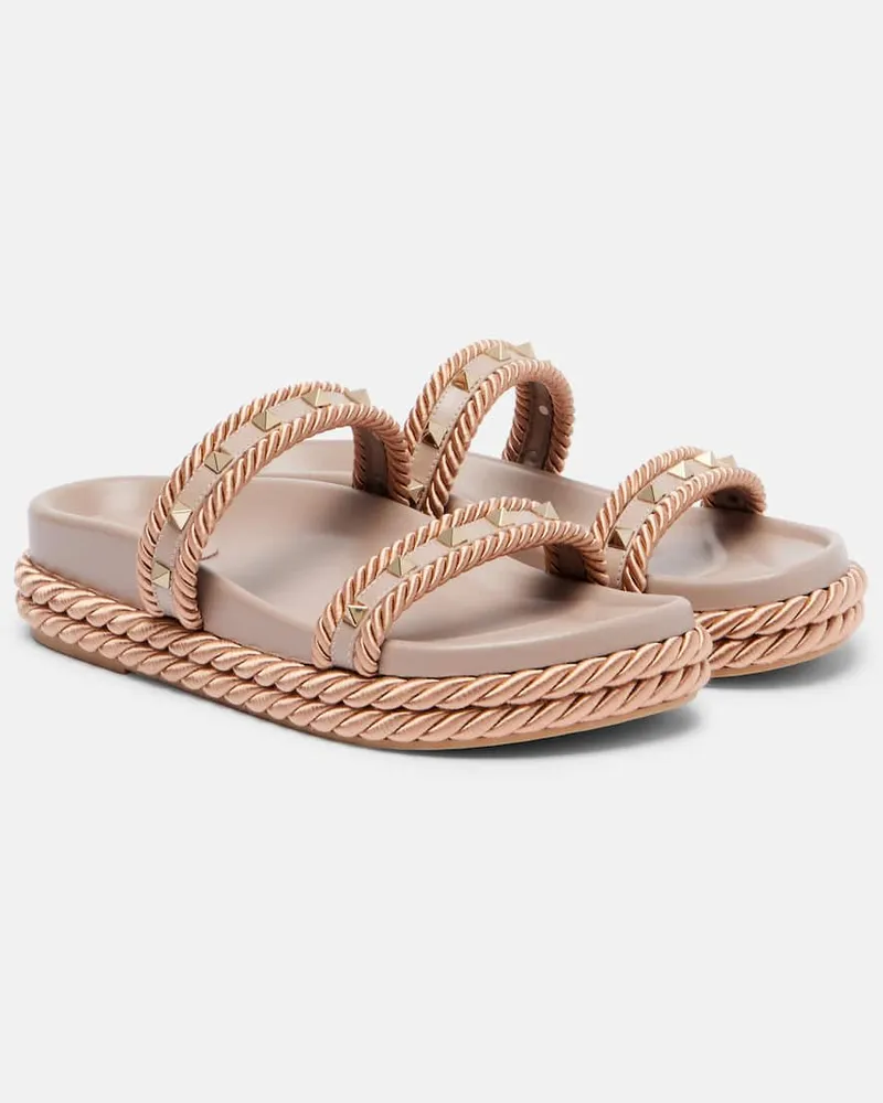 Valentino Garavani Sandalen Rockstud aus Leder Rosa
