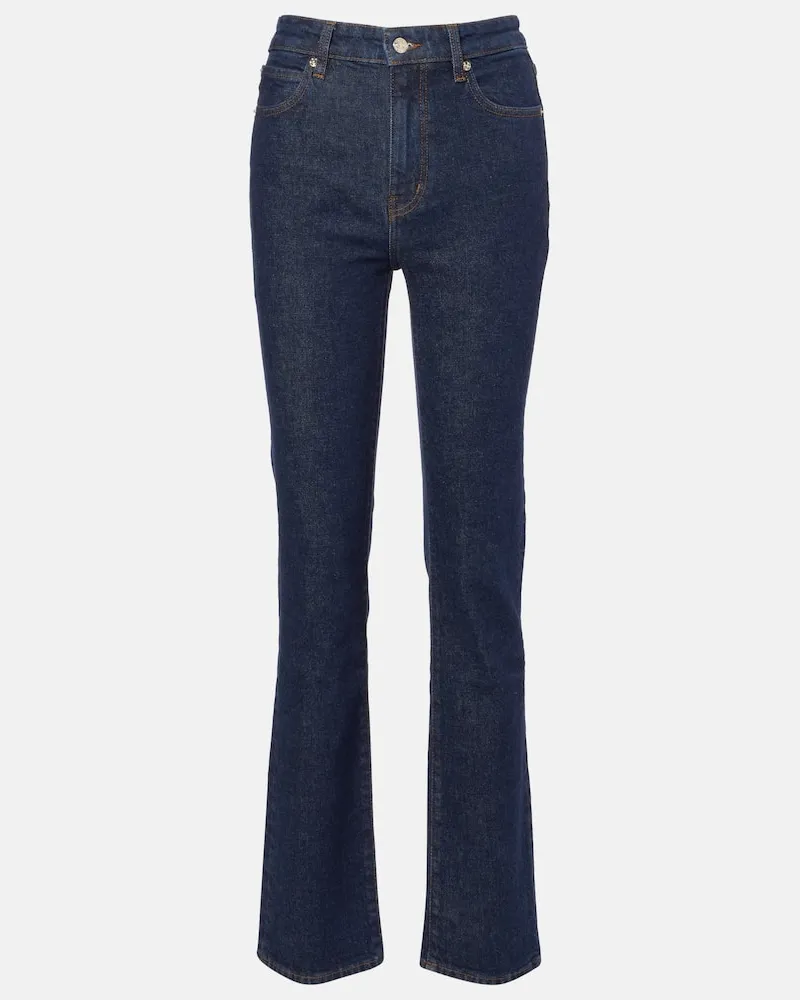 Frame Denim Mid-Rise Straight Jeans Ruler Blau