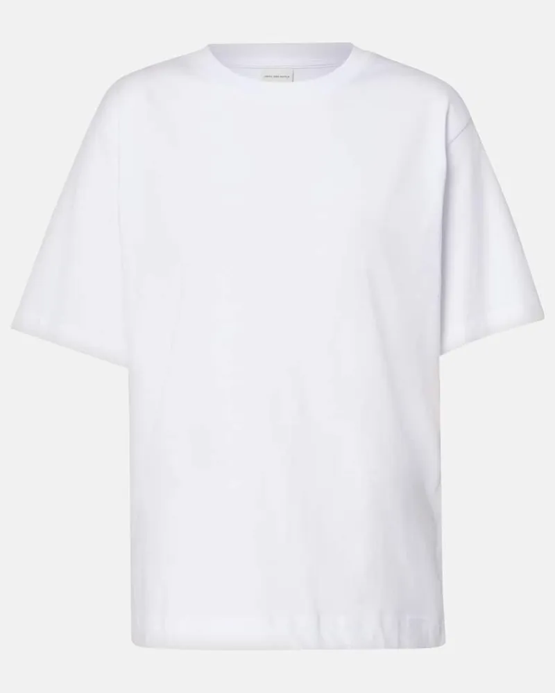 Dries van Noten T-Shirt aus Baumwoll-Jersey Weiß
