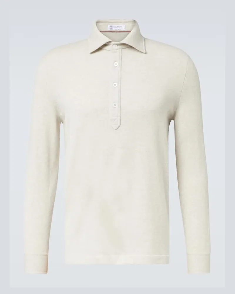 Brunello Cucinelli Polopullover aus Kaschmir Grau