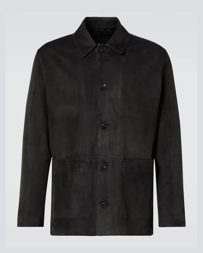 SAMAN AMEL Jacke aus Veloursleder Grau