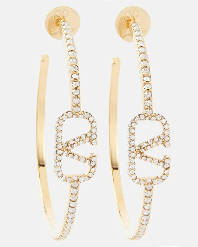 Valentino Garavani Ohrringe VLogo Signature mit Kristallen Gold