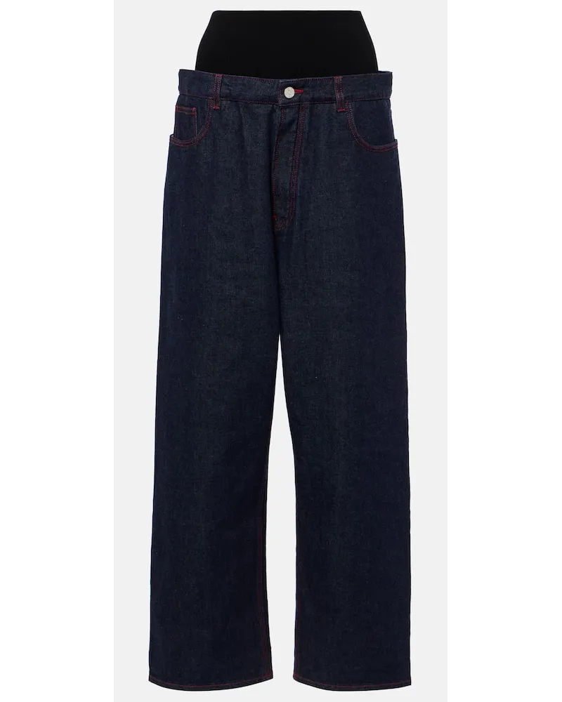 Alaïa Alaïa Low-Rise Wide-Leg Jeans Blau