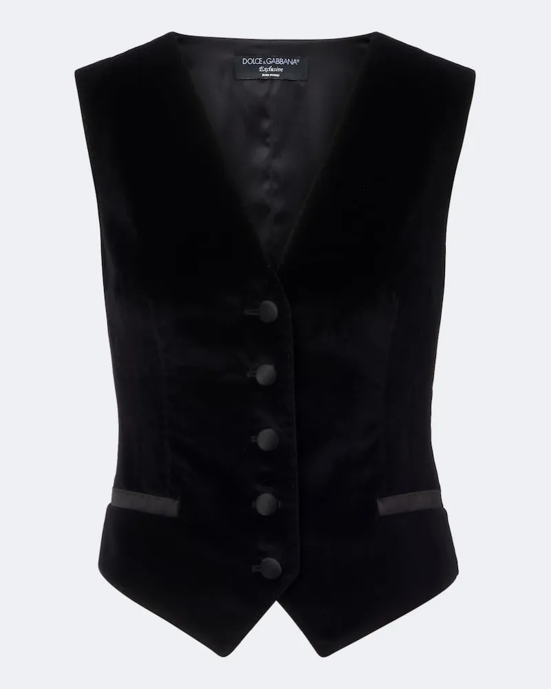 Dolce & Gabbana Weste aus Samt Schwarz