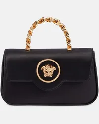 Versace Tote La Medusa Mini aus Satin Schwarz