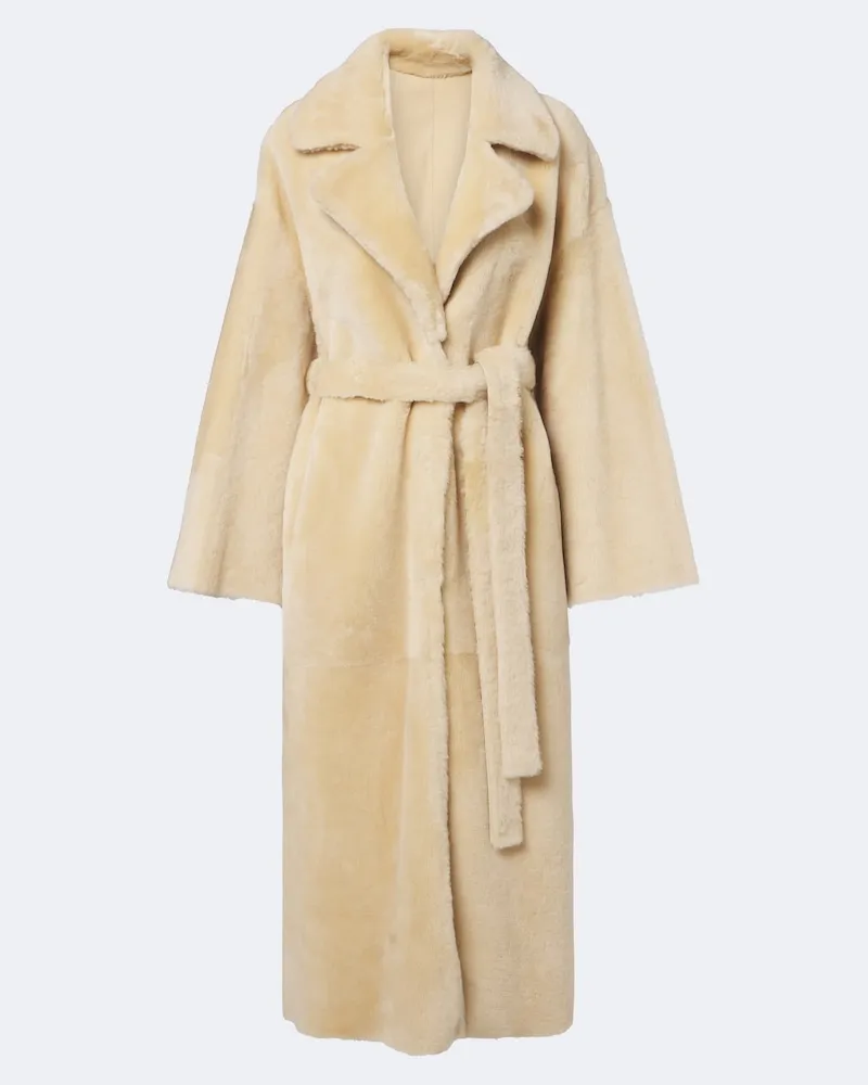 Arma Wendbarer Mantel Rien aus Shearling Beige