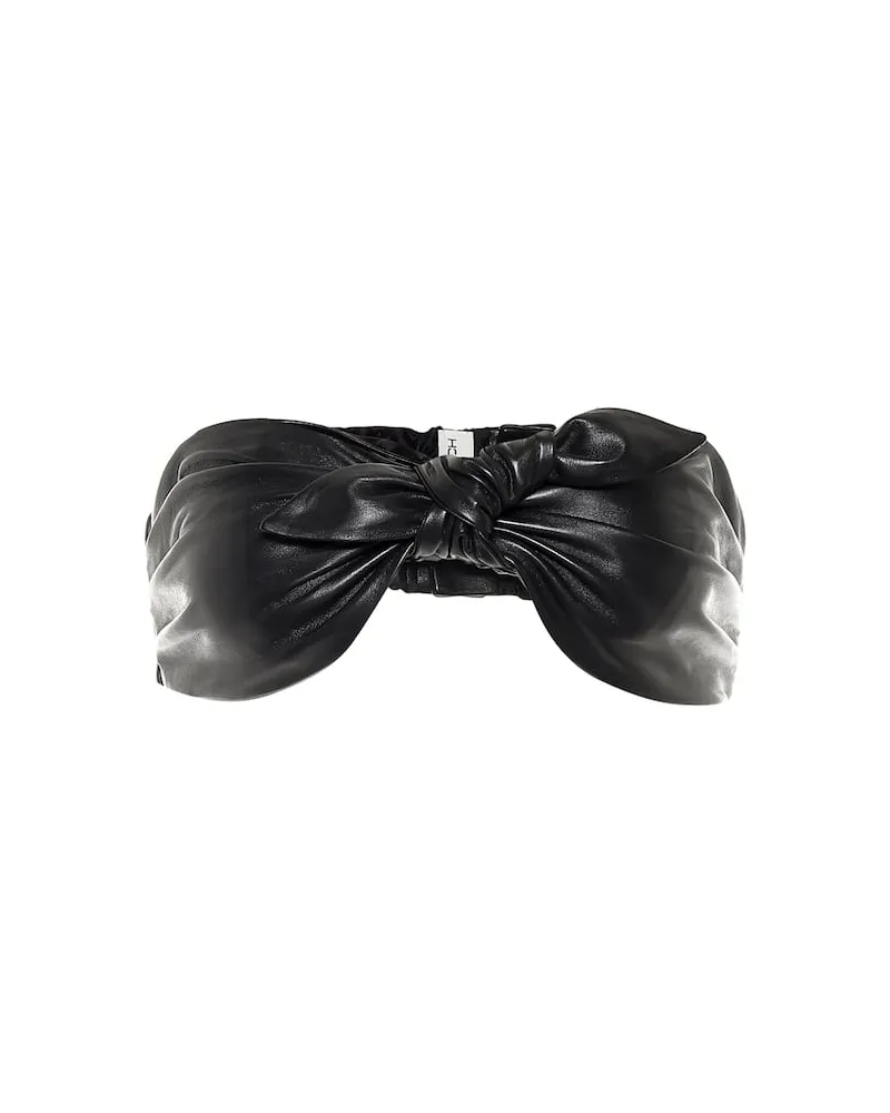 Alessandra Rich Bralette aus Leder Schwarz