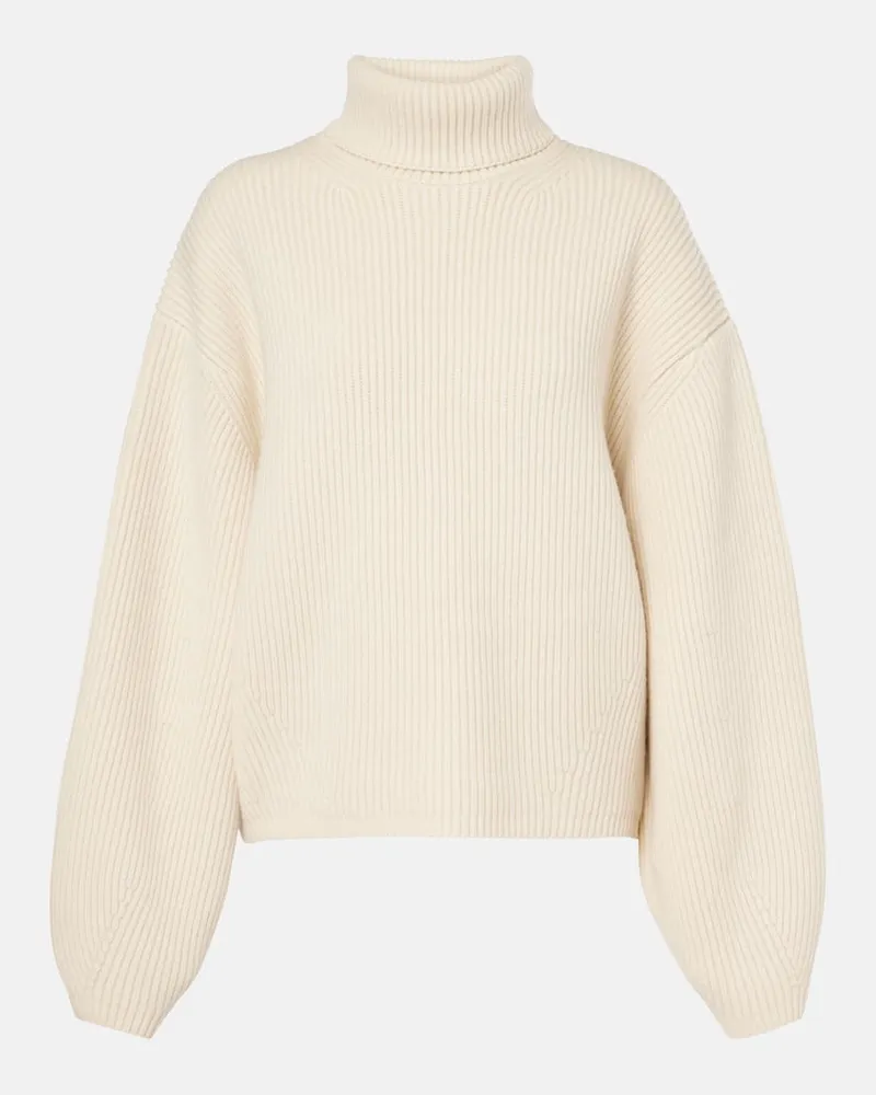 Totême Rollkragenpullover aus einem Wollgemisch Weiß