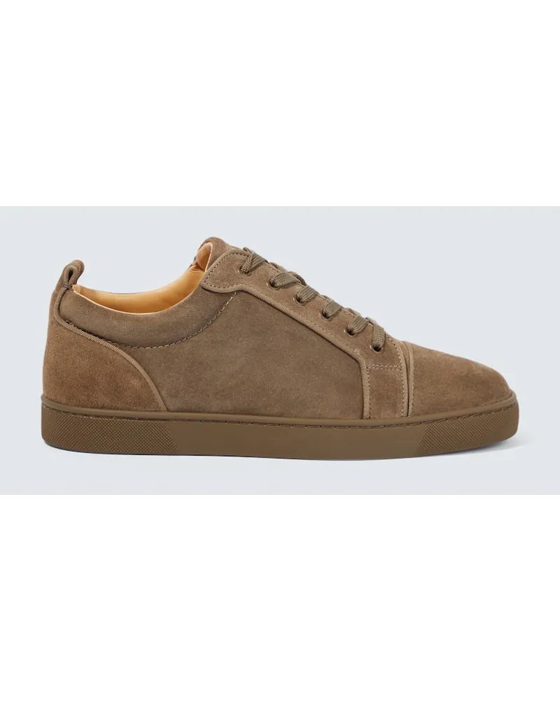 Christian Louboutin Sneakers Louis Junior aus Veloursleder Braun