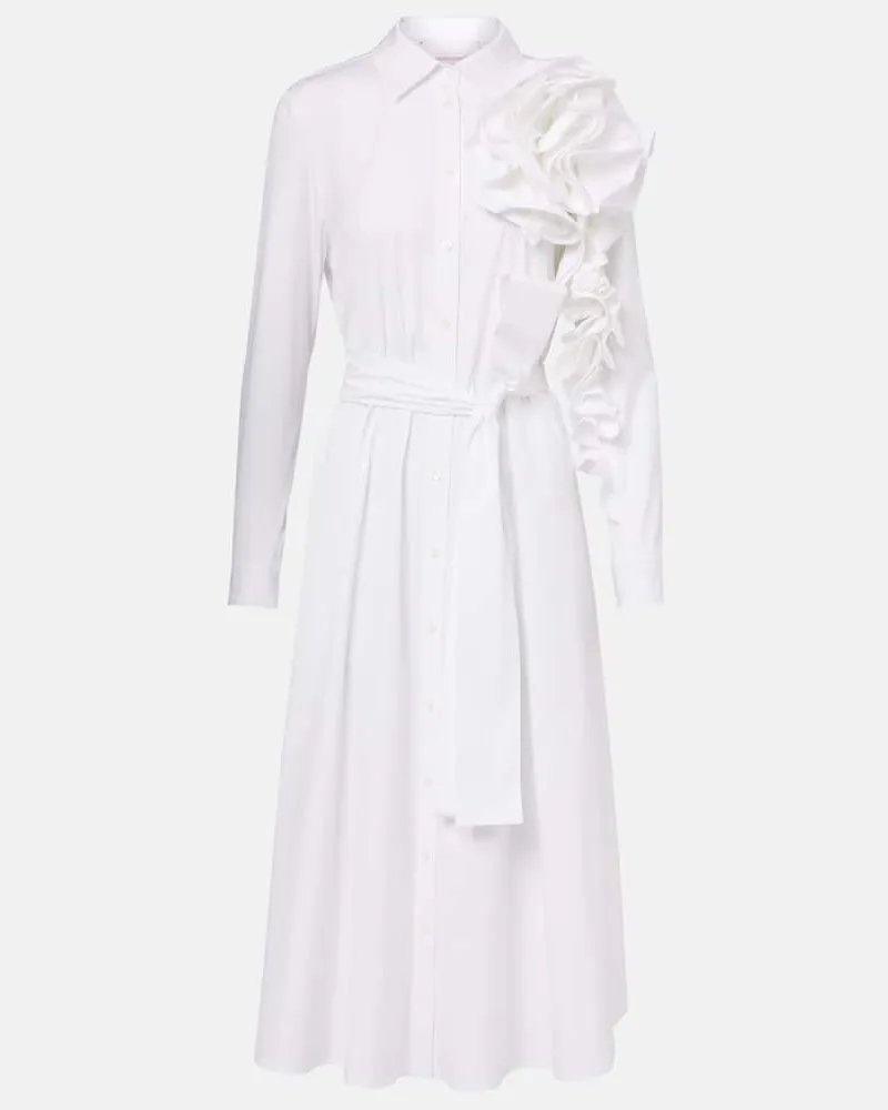 Carolina Herrera New York Hemdblusenkleid aus Popeline Weiß