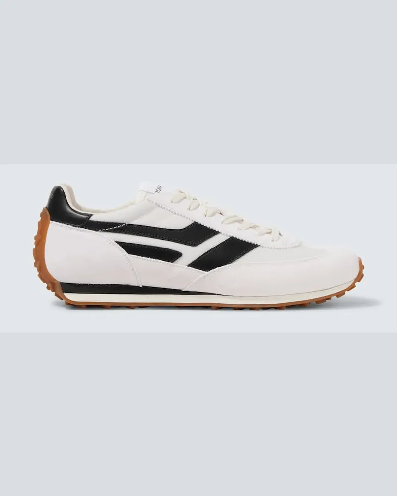 Tom Ford Sneakers Mick mit Veloursleder Weiß