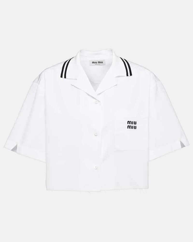 Miu Miu Cropped-Hemd aus Baumwolle Weiß