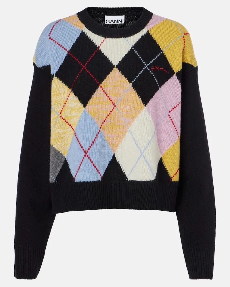 Ganni Pullover Harlequin aus einem Wollgemisch Multicolor