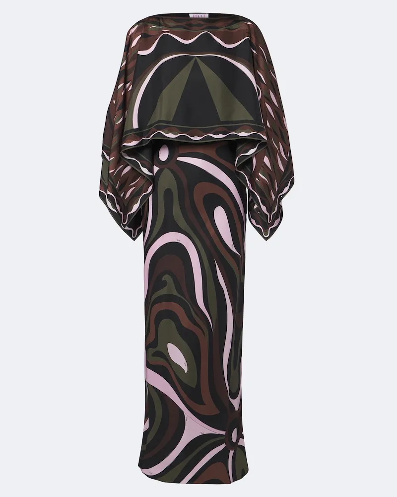 Emilio Pucci Robe Marmo Dune aus Seiden-Twill Multicolor