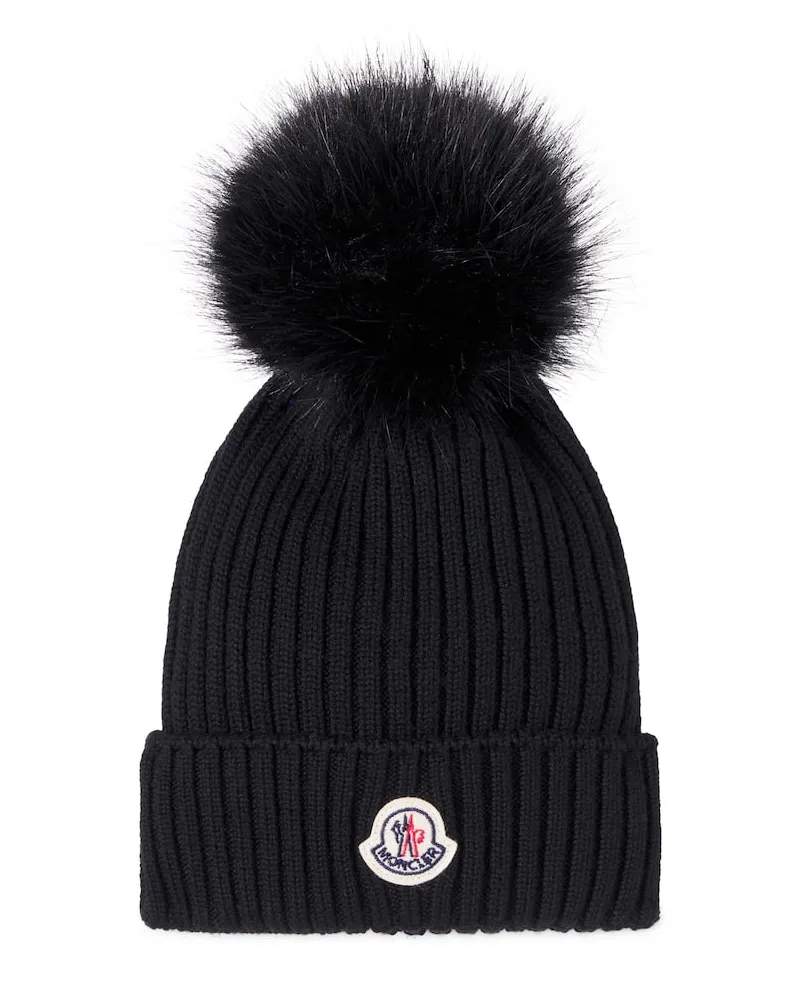 Moncler Mütze aus Schurwolle Schwarz