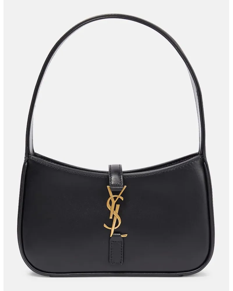 Saint Laurent Schultertasche Le 5 à 7 Mini aus Leder Schwarz