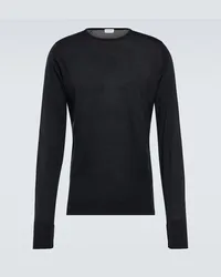 John Smedley Pullover Marcus aus Wolle Schwarz