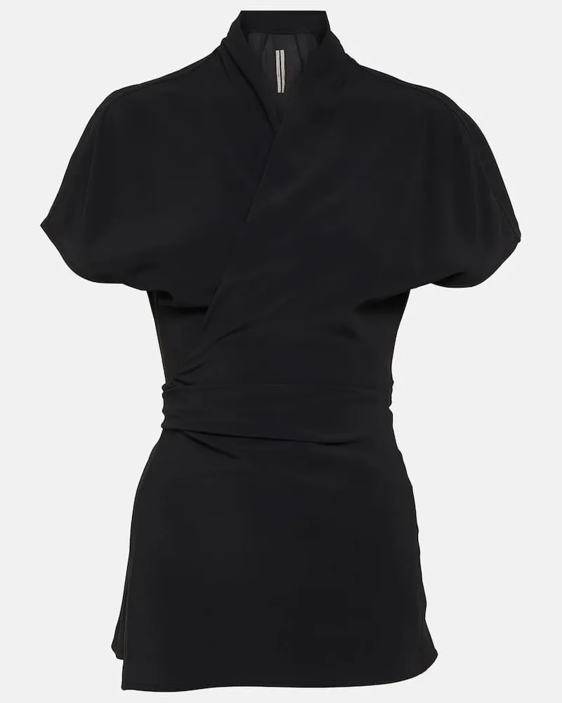 Rick Owens Wickeltop Laura aus Crêpe Schwarz
