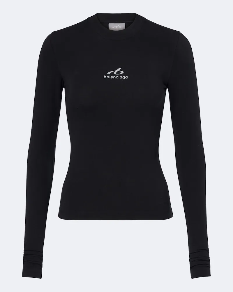 Balenciaga T-Shirt aus einem Baumwoll-Jersey-Gemisch Schwarz