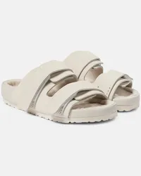 Birkenstock X Tekla Pantoletten Uji aus Veloursleder Weiss